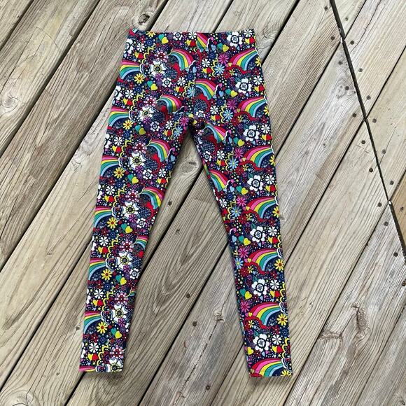 Boden Girl's Fun Cosy Leggings In College Blue Sixties Print Size 11-12 Y - Picture 2 of 5